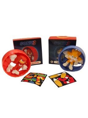 McDonalds Sonic Hedgehog 3 Happy Meal Toys Knuckles Red Tails Blue Roller Lot